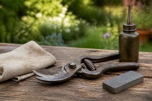 Afilar tijeras de podar en casa: ángulo, piedra y mantenimiento del filo